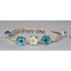 Bracelet Fleurs pressées - Bleu & Blanc