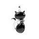 Pendentif chat en Agate noire