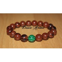 Bracelet d'Obsidienne Mahogany et Malachite