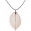 Véritable feuille en pendentif - "Or rose"
