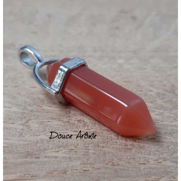 Pendentif hexagonal Agate rouge