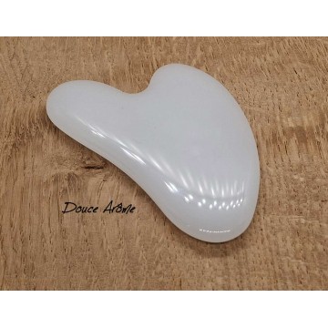 Gua Sha en pierre de Jade blanche