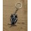 Porte-clé chouette / hibou en Obsidienne noire