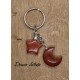 Porte-clé Lune & Etoile en Jaspe rouge