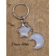 Porte-clé Lune & Etoile en Opaline
