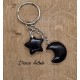 Porte-clé Lune & Etoile en Obsidienne