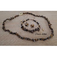 Parure Eclats de pierres d'Oeil du Tigre
