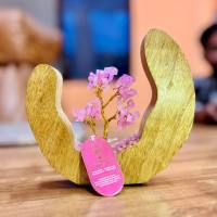 Arbre de Vie & Cadre Bois de Manguier - Quartz rose