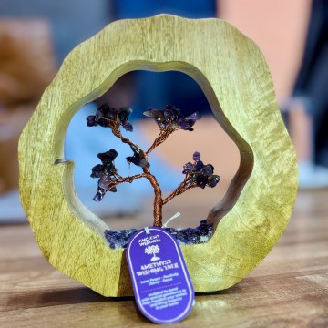 Arbre de Vie & Cadre Bois de Manguier - Améthyste