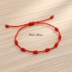 Bracelet rouge 7 noeuds